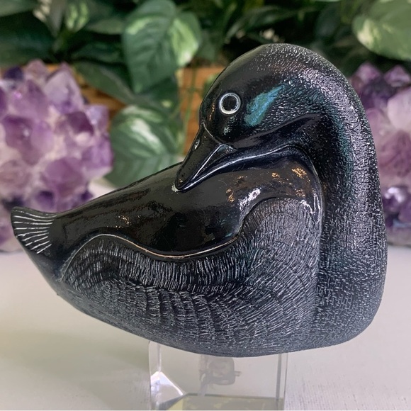 Aardik Collection Carved Black Soapstone Loon/Duck Bird Vintage 1972 Canada 4.25 - Picture 11 of 15